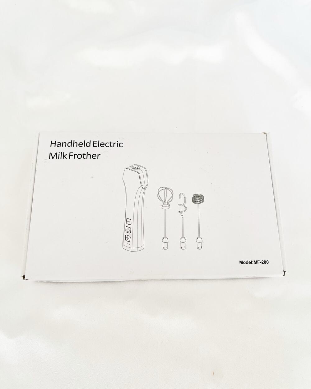 Milk Frother Handheld Electric Ergonomic Handle 3 Stainless Steel Attachments
